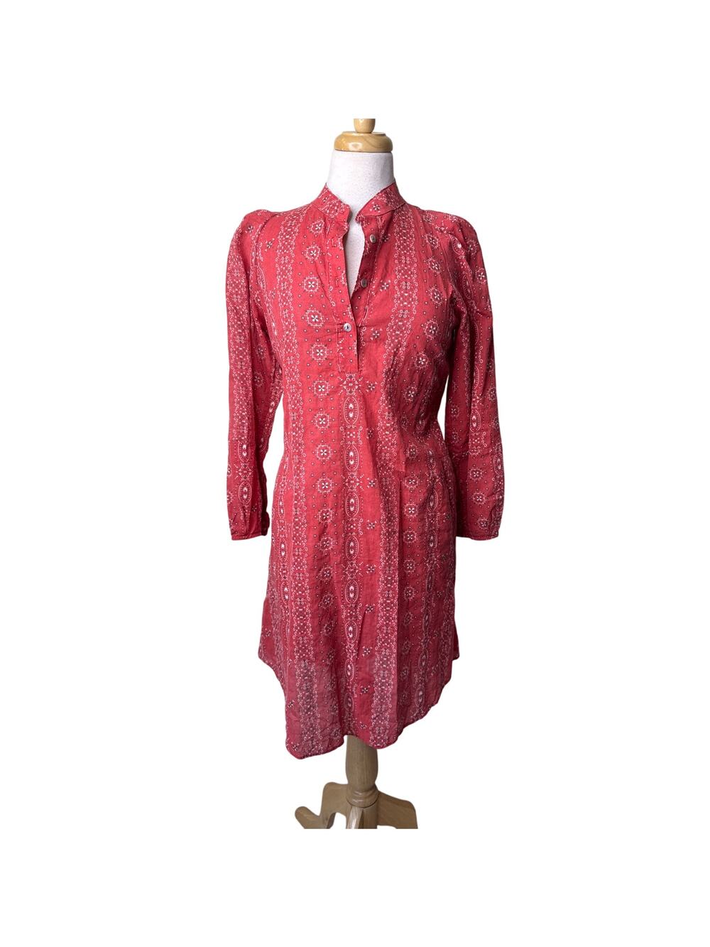 PIETSIE 100% Country Bandana Mini Shirt Dress Red Size Small
